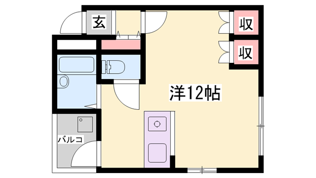 ISM Ⅰ(ワンルーム/2階)の間取り写真
