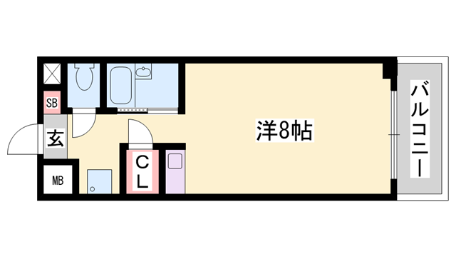 土井ハイツ北条口(ワンルーム/2階)の間取り写真