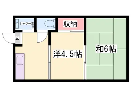 サンビレッヂ東辻井(2K/1階)の間取り写真