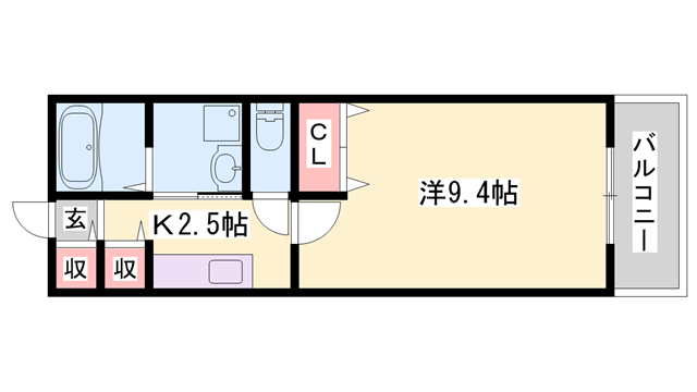 プラシード三宅(1K/1階)の間取り写真
