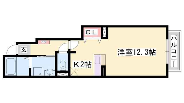 プリート(1K/1階)の間取り写真