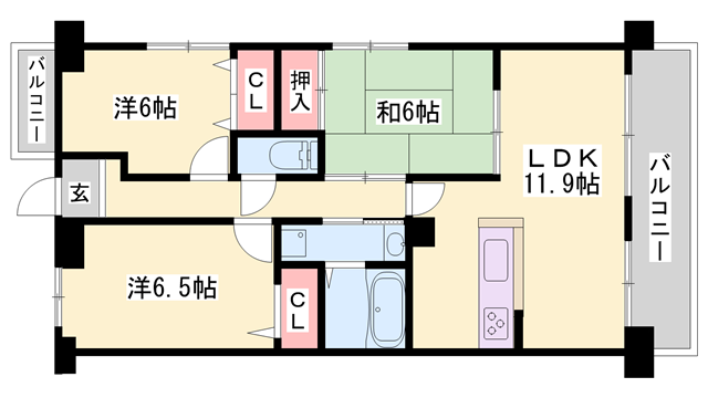 パストラル青山(3LDK/2階)の間取り写真