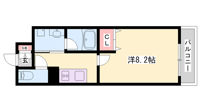 LEMIZE手柄(1K/2階)の間取り写真