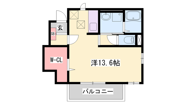 シャルマンヴィレッジ C(ワンルーム/1階)の間取り写真