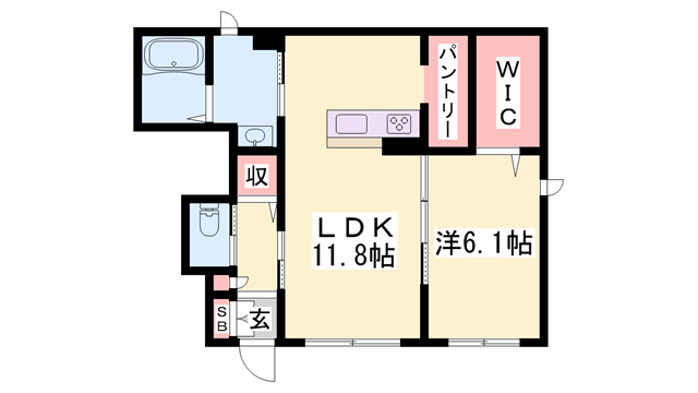 シャーメゾン北条(1LDK/1階)の間取り写真