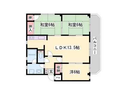 メゾン オグラ(3LDK/2階)の間取り写真