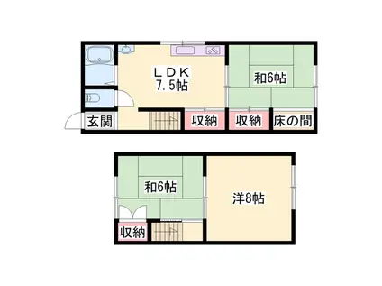 高浜町 西(3LDK/1階)の間取り写真