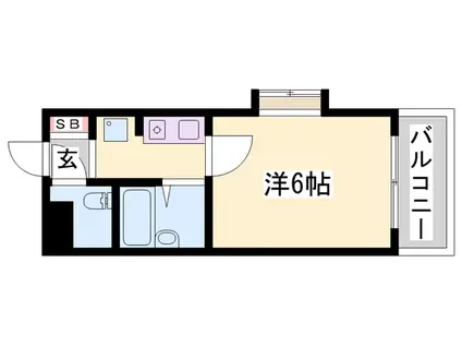 シャトー姫路(1K/4階)の間取り写真