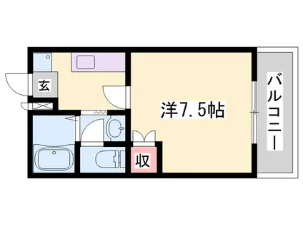 アメニティ水上(1K/3階)の間取り写真