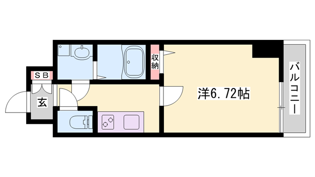 SKY HIMEJI(1K/8階)の間取り写真