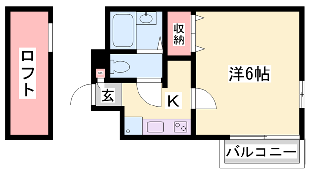 ジュネス城北新町Ⅱ(1K/3階)の間取り写真