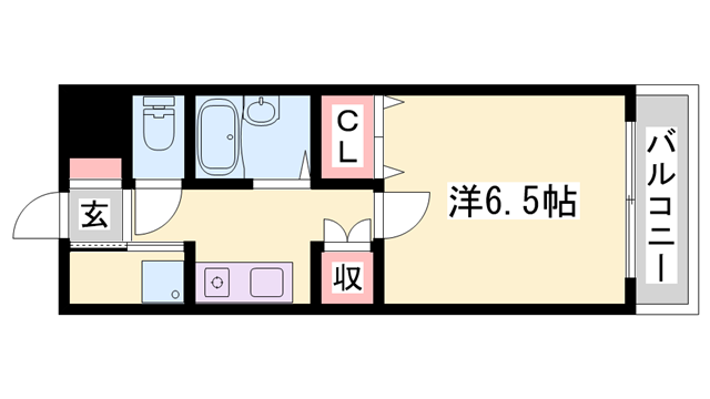 コーポサンライズ(1K/6階)の間取り写真
