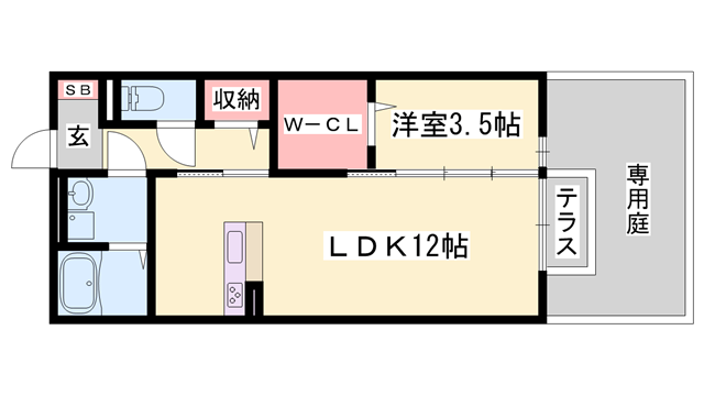 ワンモアハイツ(1LDK/2階)の間取り写真
