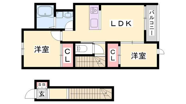 アイメゾンライブ(2LDK/2階)の間取り写真