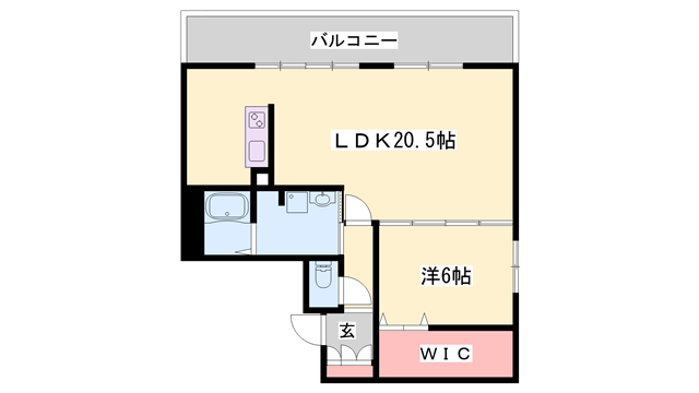 KS駅前ビル(1LDK/6階)の間取り写真