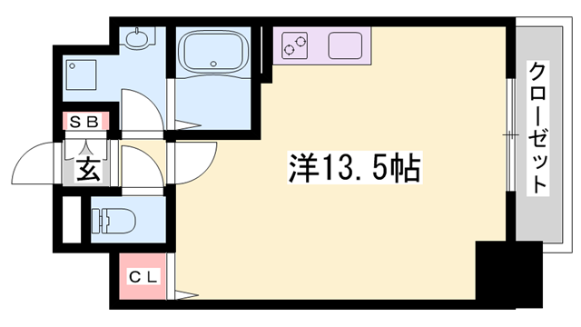 レジデンスH忍町(ワンルーム/1階)の間取り写真