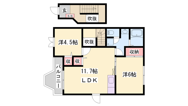 アメニティ10(2LDK/2階)の間取り写真