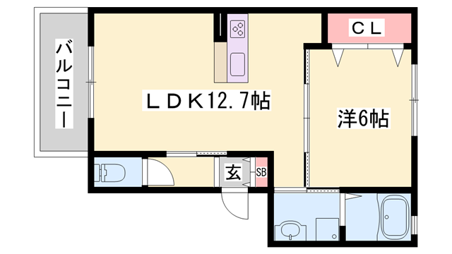 ローテローゼ大塚(1LDK/2階)の間取り写真