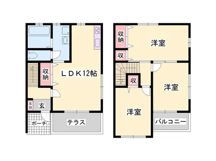 コンフォート八代(3LDK/1階)の間取り写真