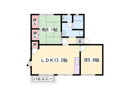 エストピア網干(2LDK/2階)の間取り写真