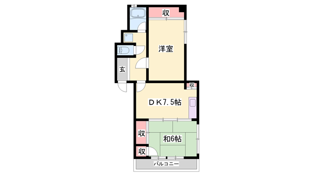 アバニティー東出口(2LDK/3階)の間取り写真