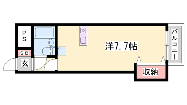 サントルヴィラ本町(1K/2階)の間取り写真