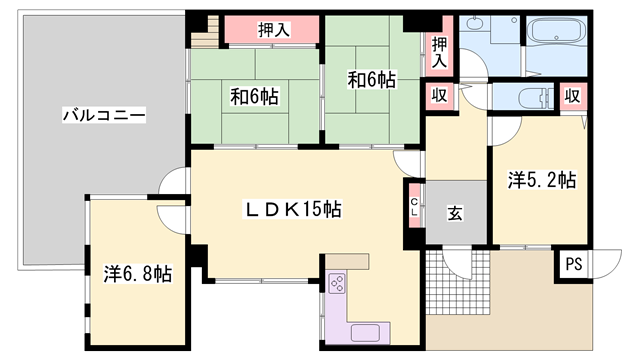グランドメゾン姫路(4LDK/5階)の間取り写真