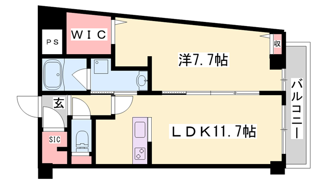 KS GRAND RIVER(1LDK/4階)の間取り写真