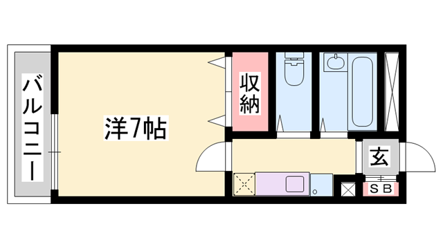 エコハイツ東加古川(1K/1階)の間取り写真