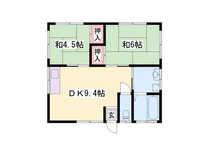 黒田荘(2DK/2階)の間取り写真