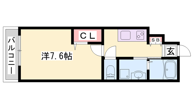AVENIR MAY 東加古川(1K/1階)の間取り写真