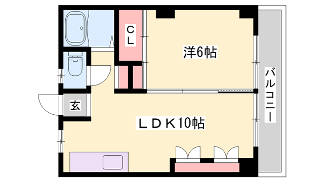 コーポ武本(1LDK/3階)の間取り写真