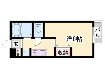 山陽電気鉄道本線 手柄駅 徒歩24分 3階建 築9年(1K/1階)の間取り写真