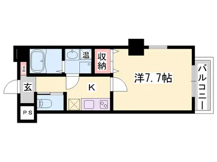 レジデンスM姫路(1K/8階)の間取り写真