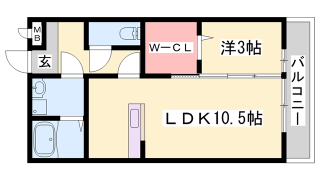 セジュール東阿保 A棟(1LDK/3階)の間取り写真