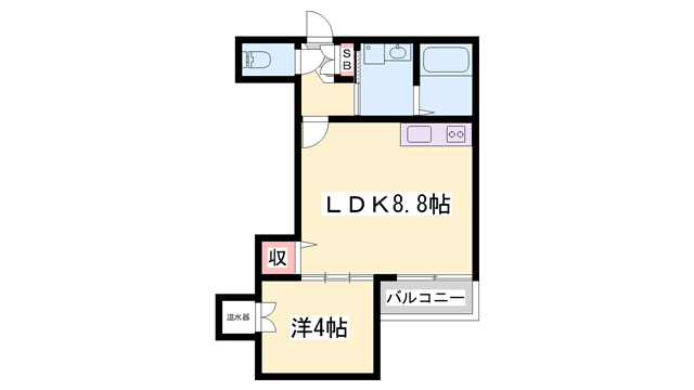 ヴェール幸町(1LDK/2階)の間取り写真