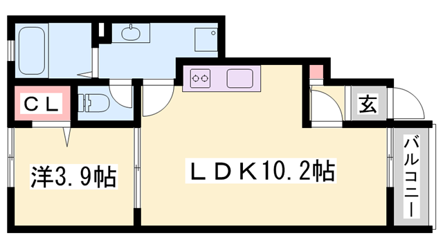 カプラン花田Ⅲ(1LDK/1階)の間取り写真