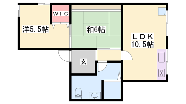USビル塩町(2LDK/4階)の間取り写真