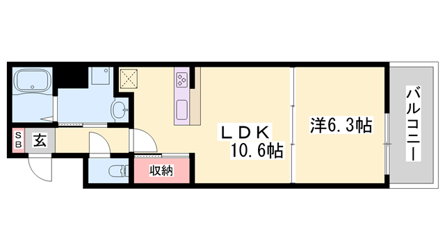 ポーシェガーデン3(1LDK/8階)の間取り写真