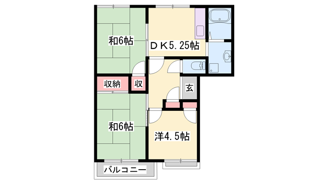 播但線 京口駅 徒歩19分 2階建 築31年(2LDK/2階)の間取り写真