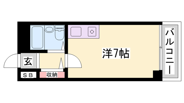 カルム白鷺(ワンルーム/9階)の間取り写真