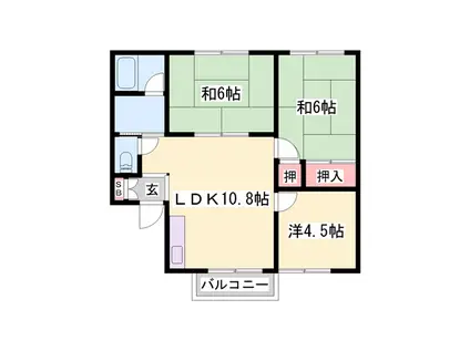 キャスティーイダ B棟(3LDK/1階)の間取り写真