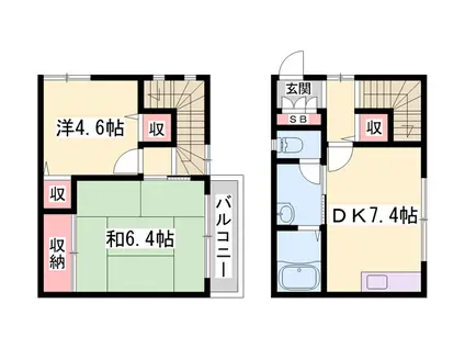 プチシャトーY・SⅡ(2DK/1階)の間取り写真