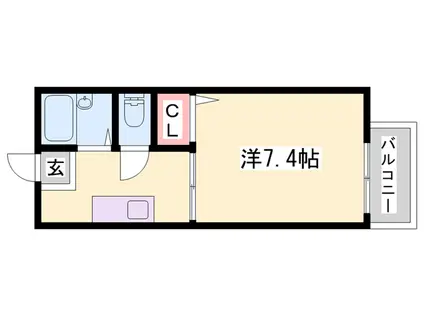 ハイツフラリッシュⅡ(1K/2階)の間取り写真