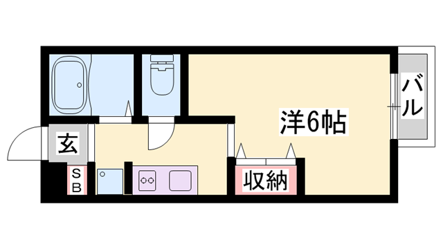 山陽電気鉄道本線 手柄駅 徒歩24分 3階建 築10年(1K/2階)の間取り写真