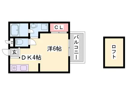 メゾン書写(1DK/2階)の間取り写真