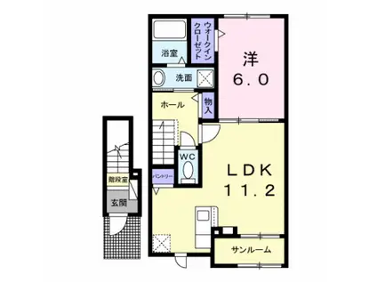 リアン25(1LDK/2階)の間取り写真
