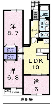 フェリーチェ(3LDK/1階)の間取り写真
