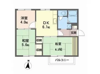 アダムフィツラー(3DK/2階)の間取り写真