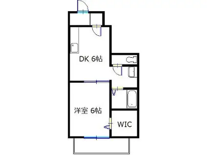 ウェルヴィラ(1DK/1階)の間取り写真